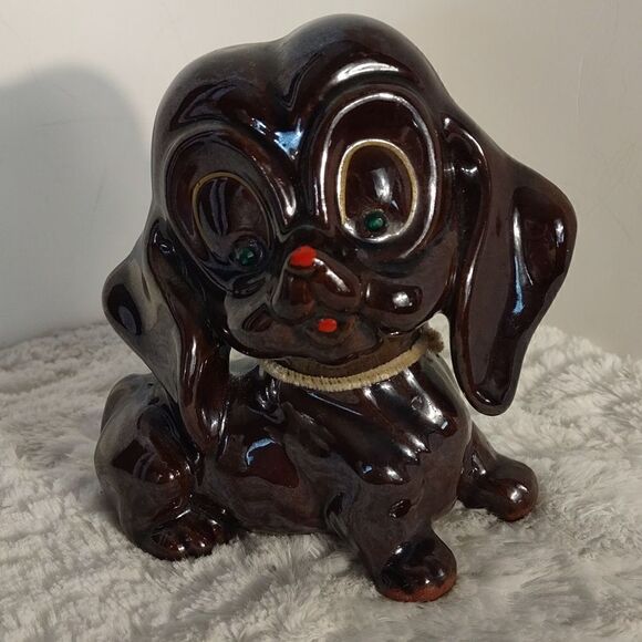 Vtg. Redware Terracotta Ceramic Dog Figurine - Picture 1 of 7